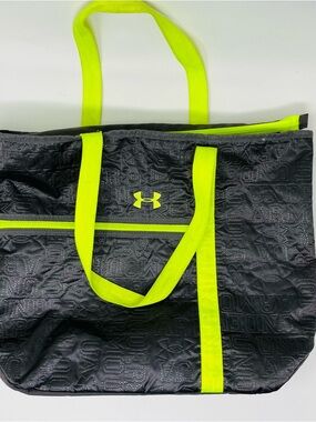 Under Armour Dark Grey Tote with Neon Lime Handles